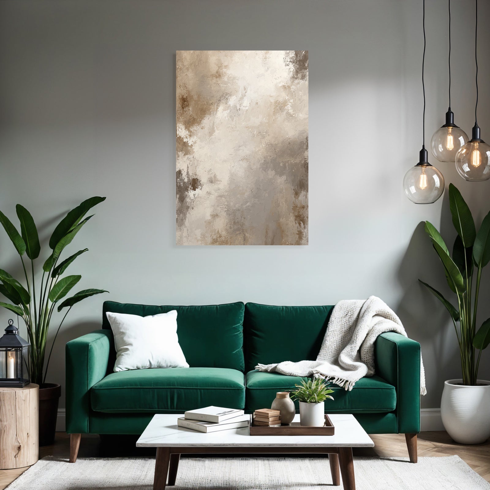 Abstraktes Gemaelde Mit Textur Beige Braun Creme