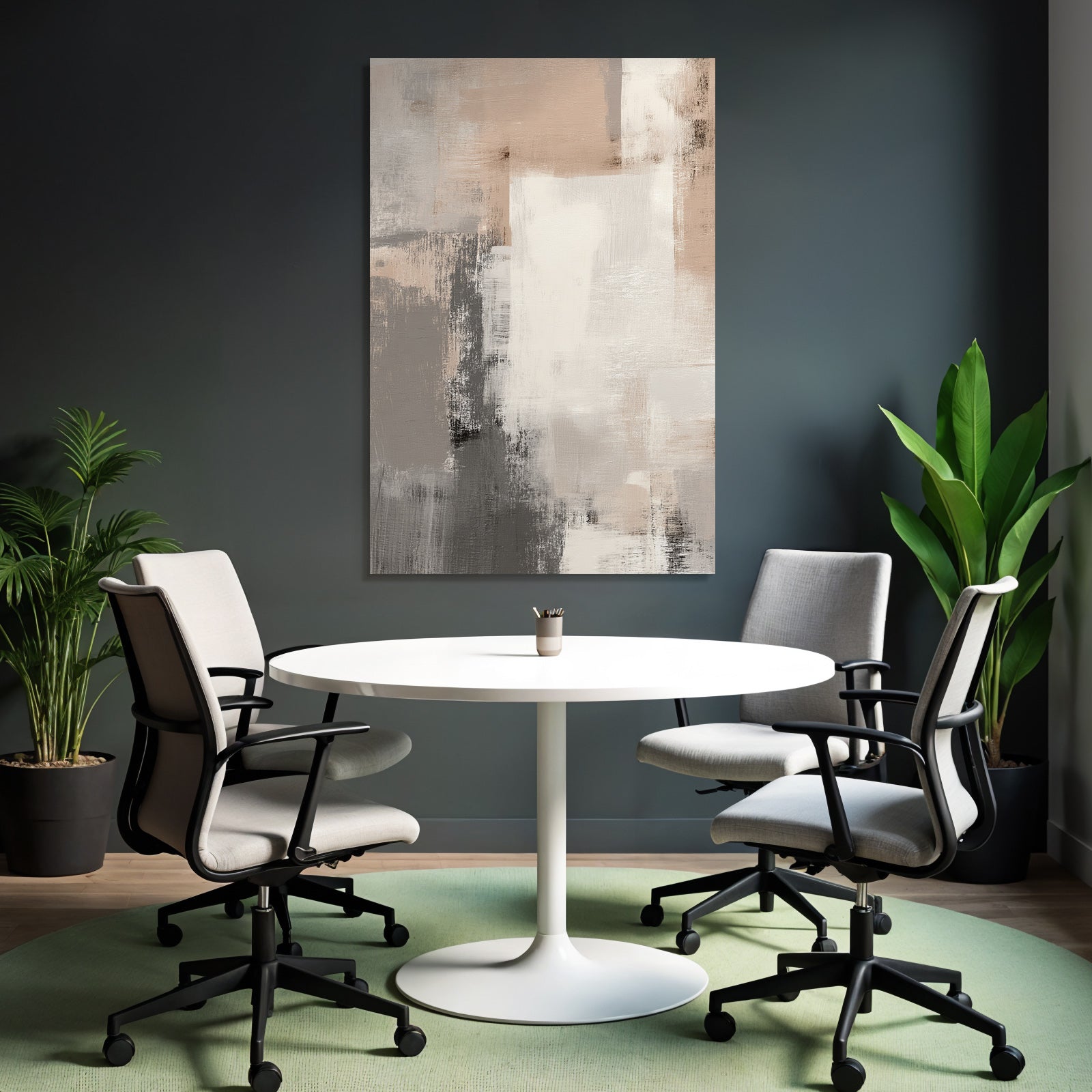 Abstract painting Neutral colors Beige Gray White