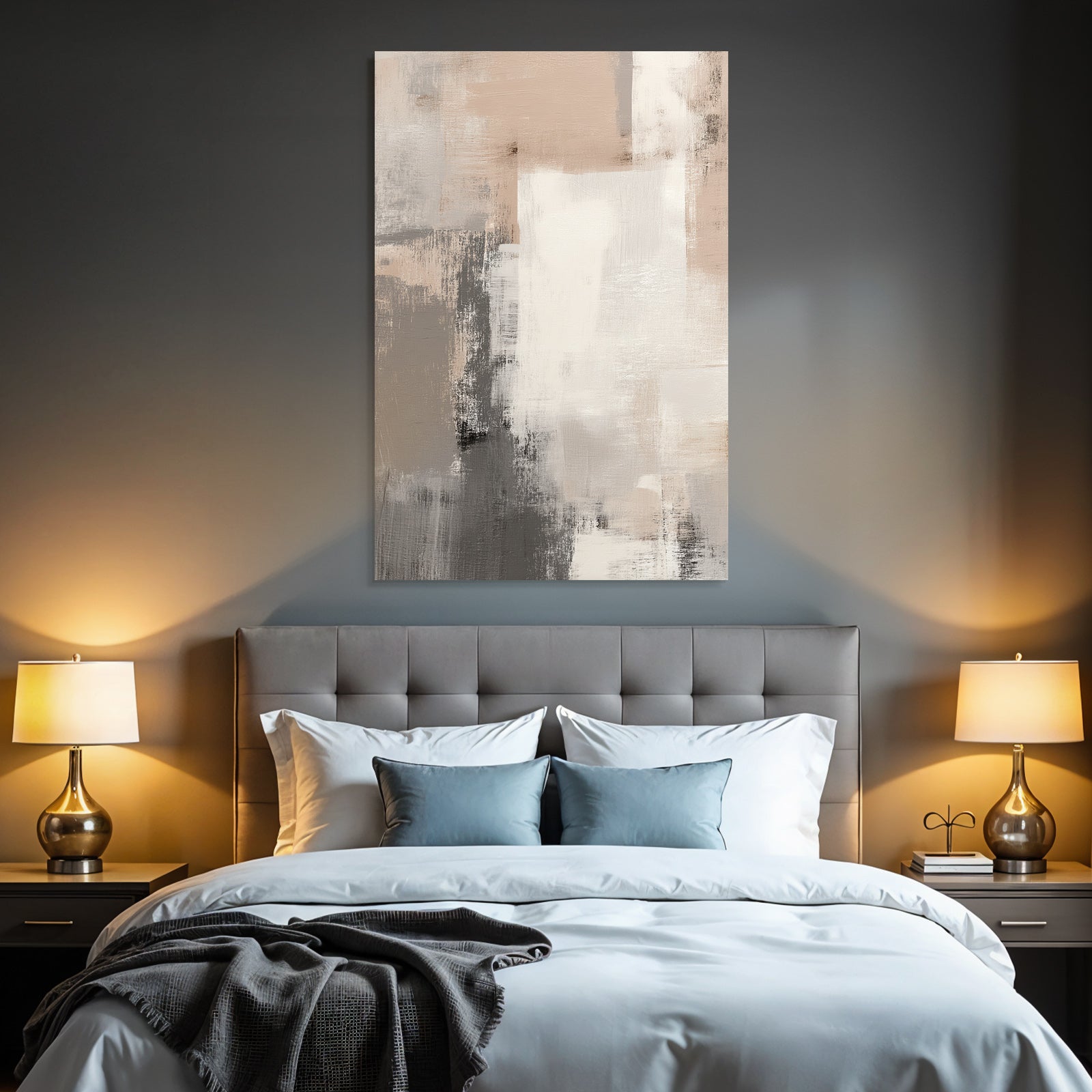 Abstract painting Neutral colors Beige Gray White