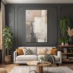 Abstraktes Gemaelde Neutrale Farben Beige Grau Weiss