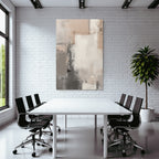 Abstraktes Gemaelde Neutrale Farben Beige Grau Weiss