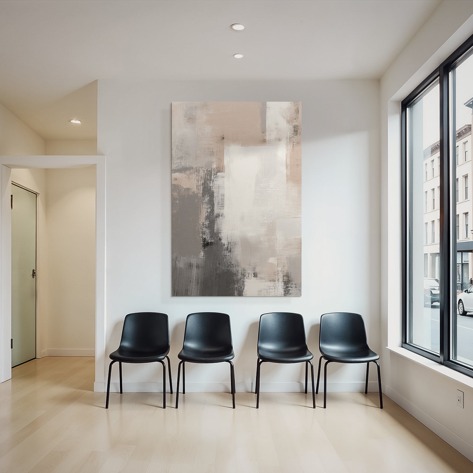 Abstract painting Neutral colors Beige Gray White