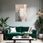 Abstraktes Gemaelde Neutrale Farben Beige Grau Weiss
