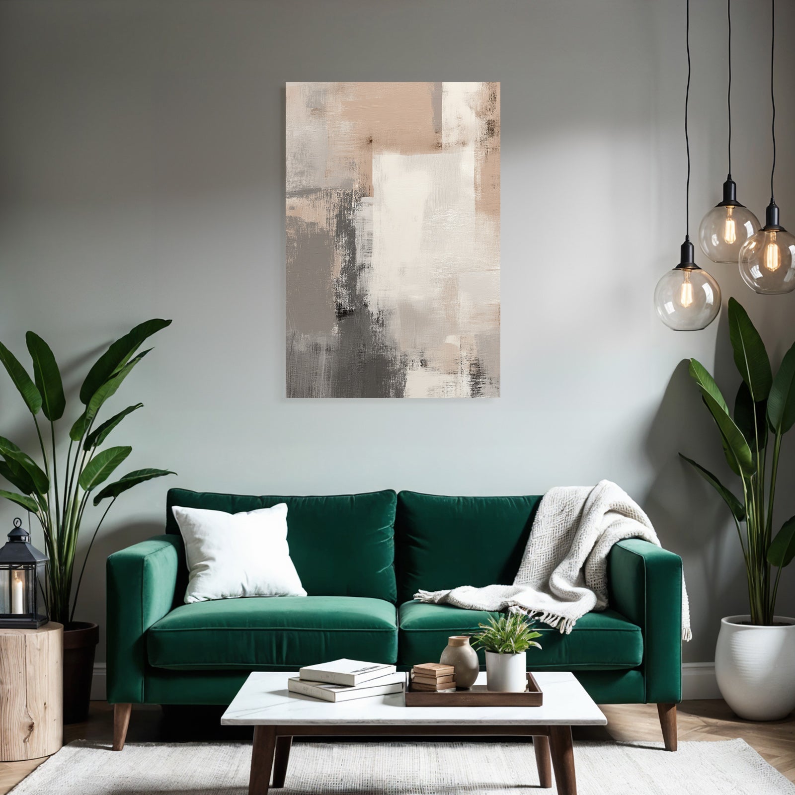 Abstract painting Neutral colors Beige Gray White