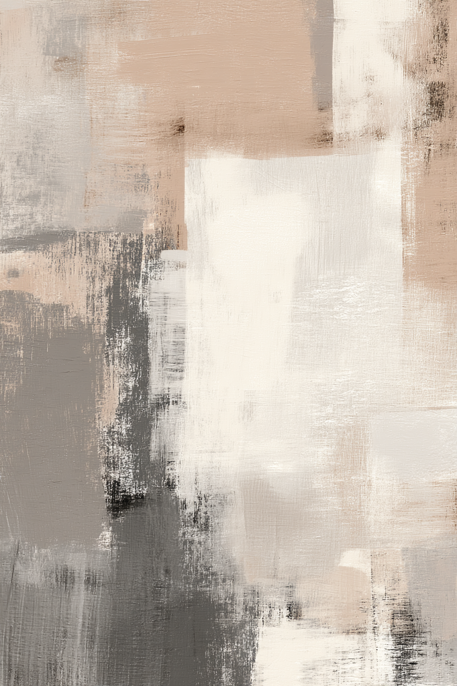 Abstraktes Gemaelde Neutrale Farben Beige Grau Weiss | Japandi | Einrichtungsstile