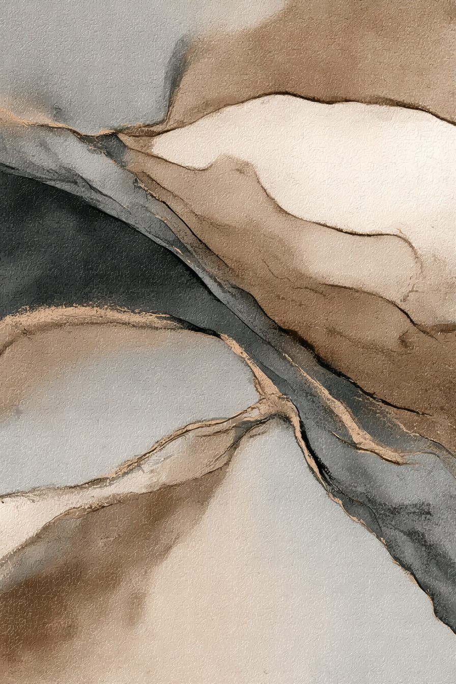Abstraktes Gemaelde Weich Fluessige Formen Beige Grau Creme | Japandi | Einrichtungsstile