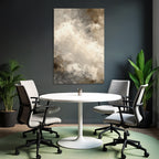 Abstract Painting Soft Colors Cloud Pattern Beige Brown