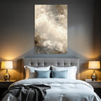 Abstract Painting Soft Colors Cloud Pattern Beige Brown