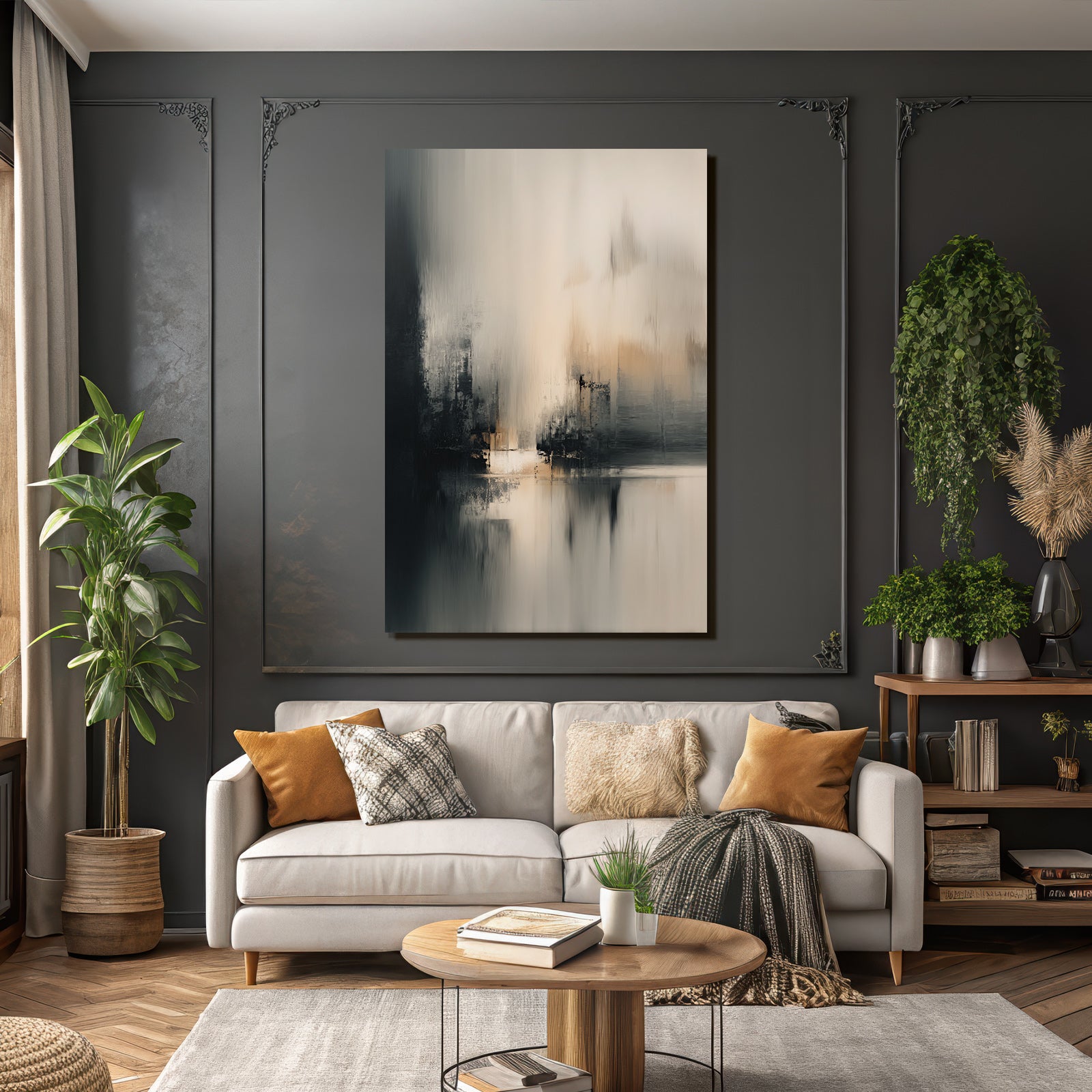 Abstraktes Kunstwerk Mit Farben Und Texturen Minimalistisch Atmosphaerisch