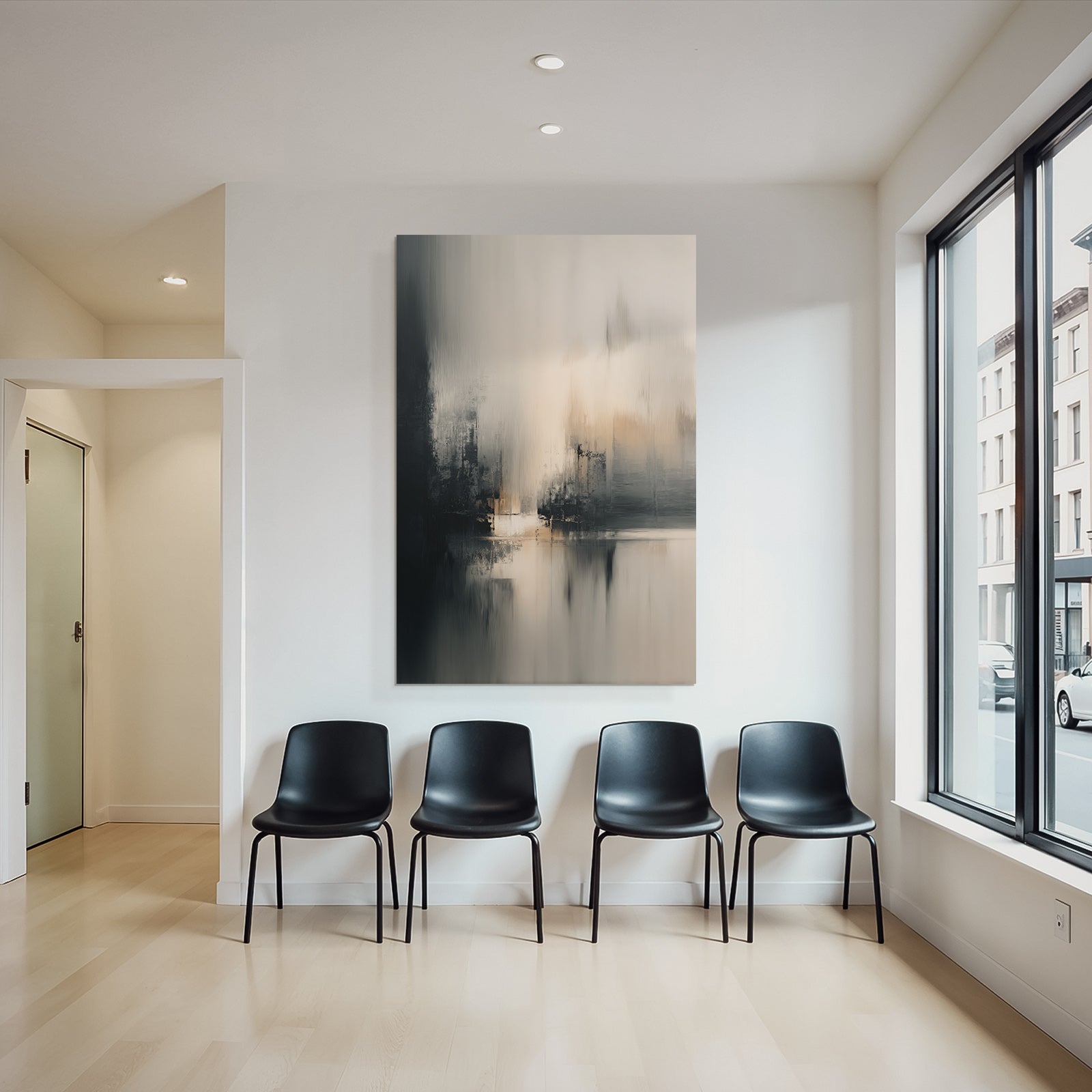 Abstraktes Kunstwerk Mit Farben Und Texturen Minimalistisch Atmosphaerisch