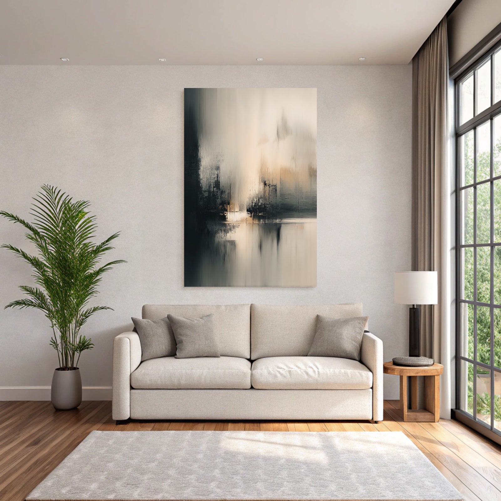 Abstraktes Kunstwerk Mit Farben Und Texturen Minimalistisch Atmosphaerisch