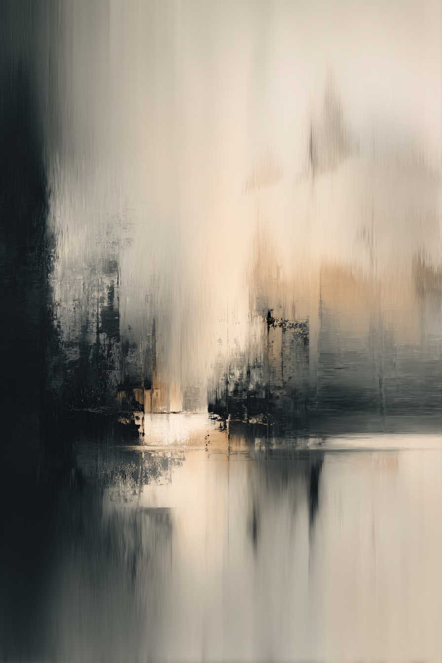 Abstraktes Kunstwerk Mit Farben Und Texturen Minimalistisch Atmosphaerisch | Japandi | Einrichtungsstile