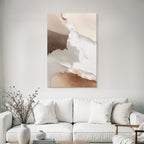 Abstract watercolor design in beige, brown, and white