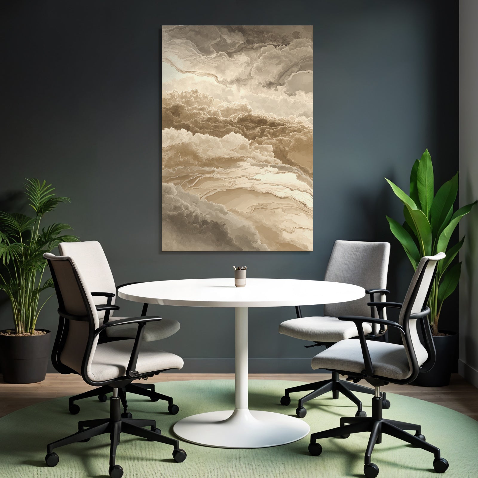Abstraktes Wolken Bild In Beigen Und Braunen Toenen