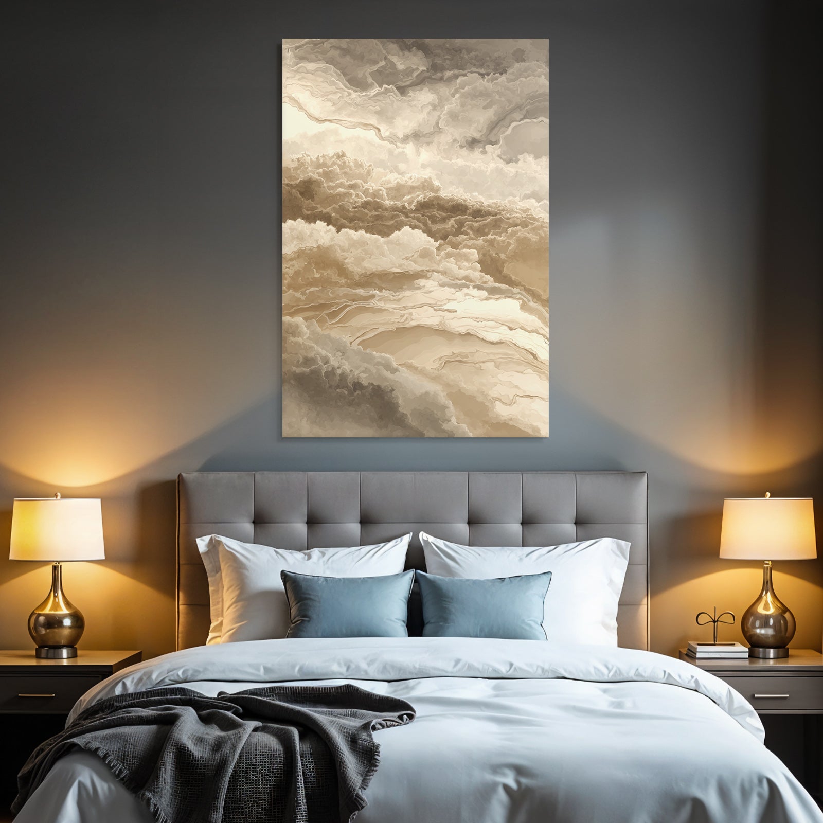 Abstraktes Wolken Bild In Beigen Und Braunen Toenen