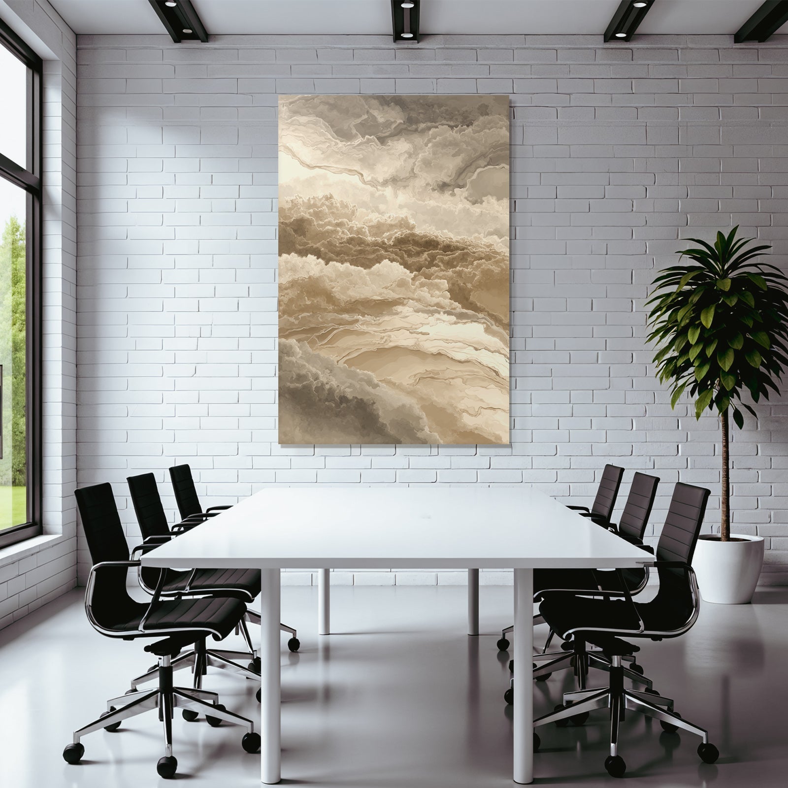 Abstraktes Wolken Bild In Beigen Und Braunen Toenen