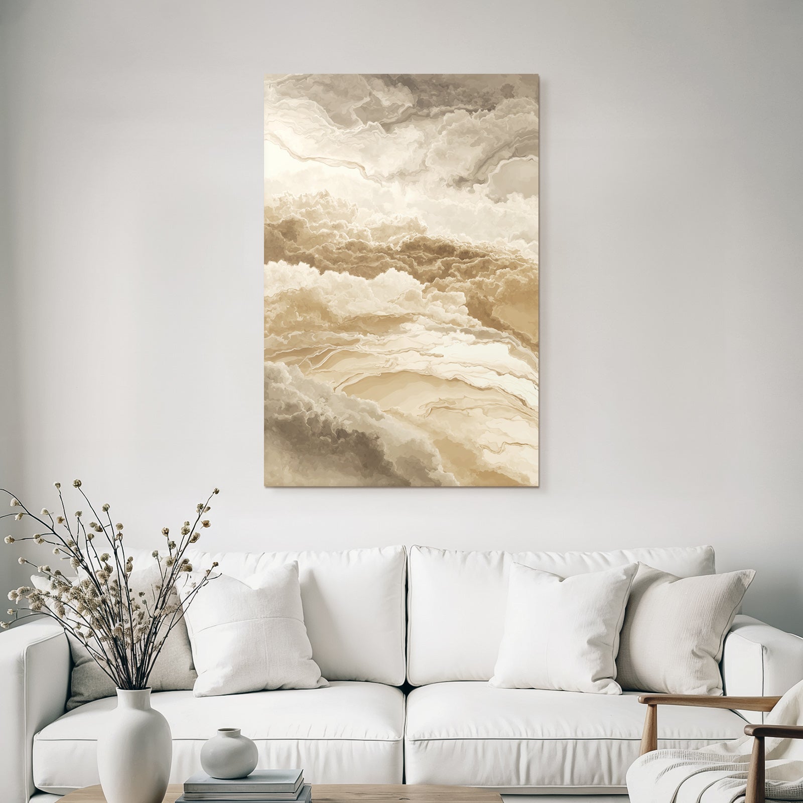 Abstraktes Wolken Bild In Beigen Und Braunen Toenen