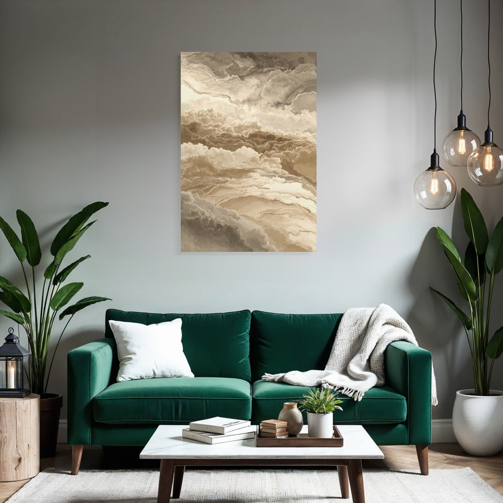 Abstraktes Wolken Bild In Beigen Und Braunen Toenen