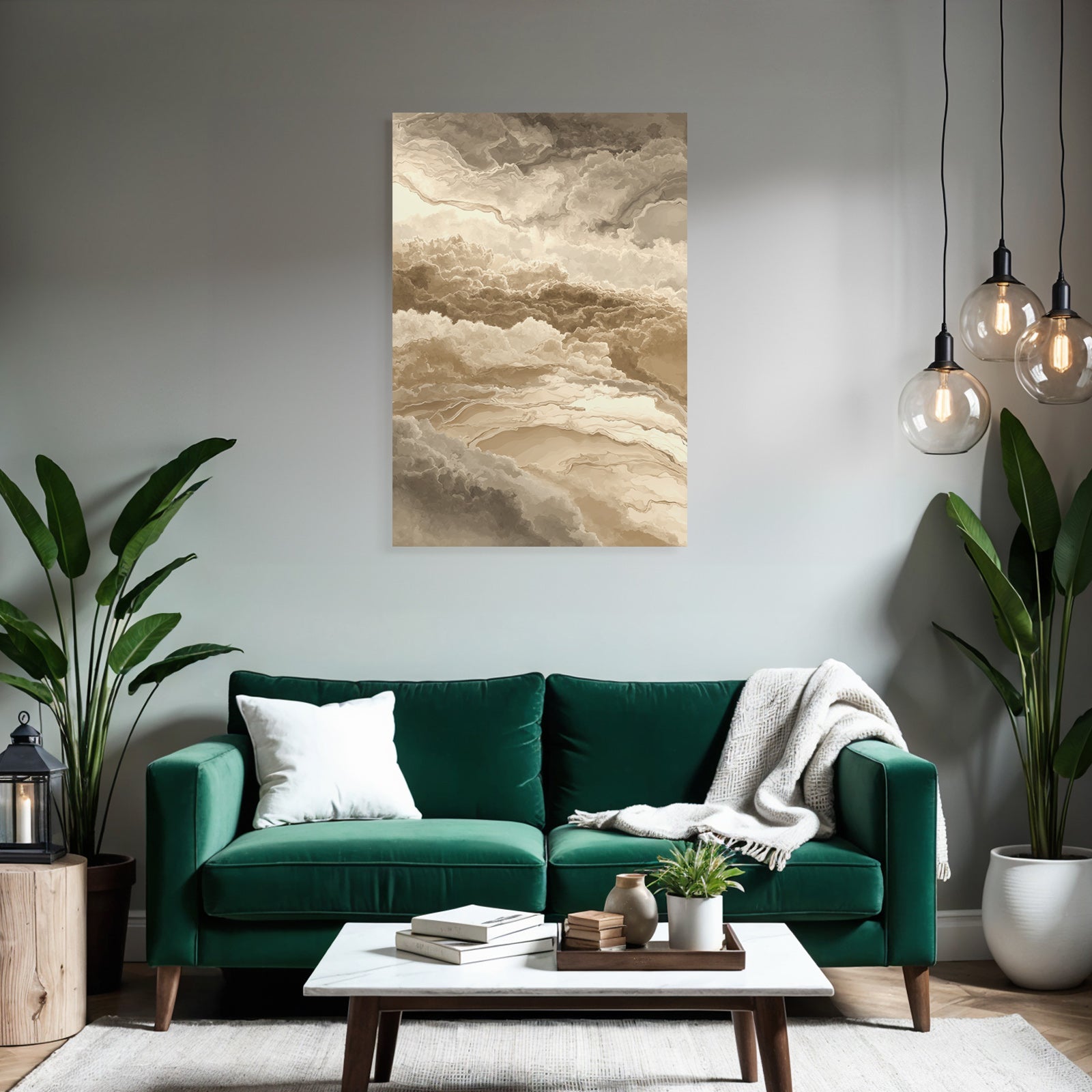 Abstraktes Wolken Bild In Beigen Und Braunen Toenen