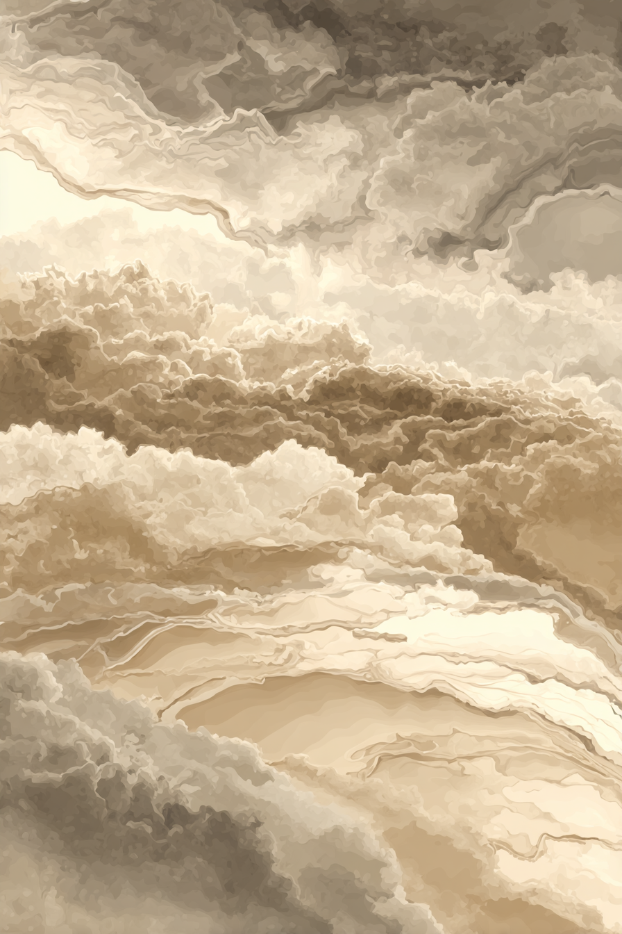 Abstraktes Wolken Bild In Beigen Und Braunen Toenen | Japandi | Einrichtungsstile