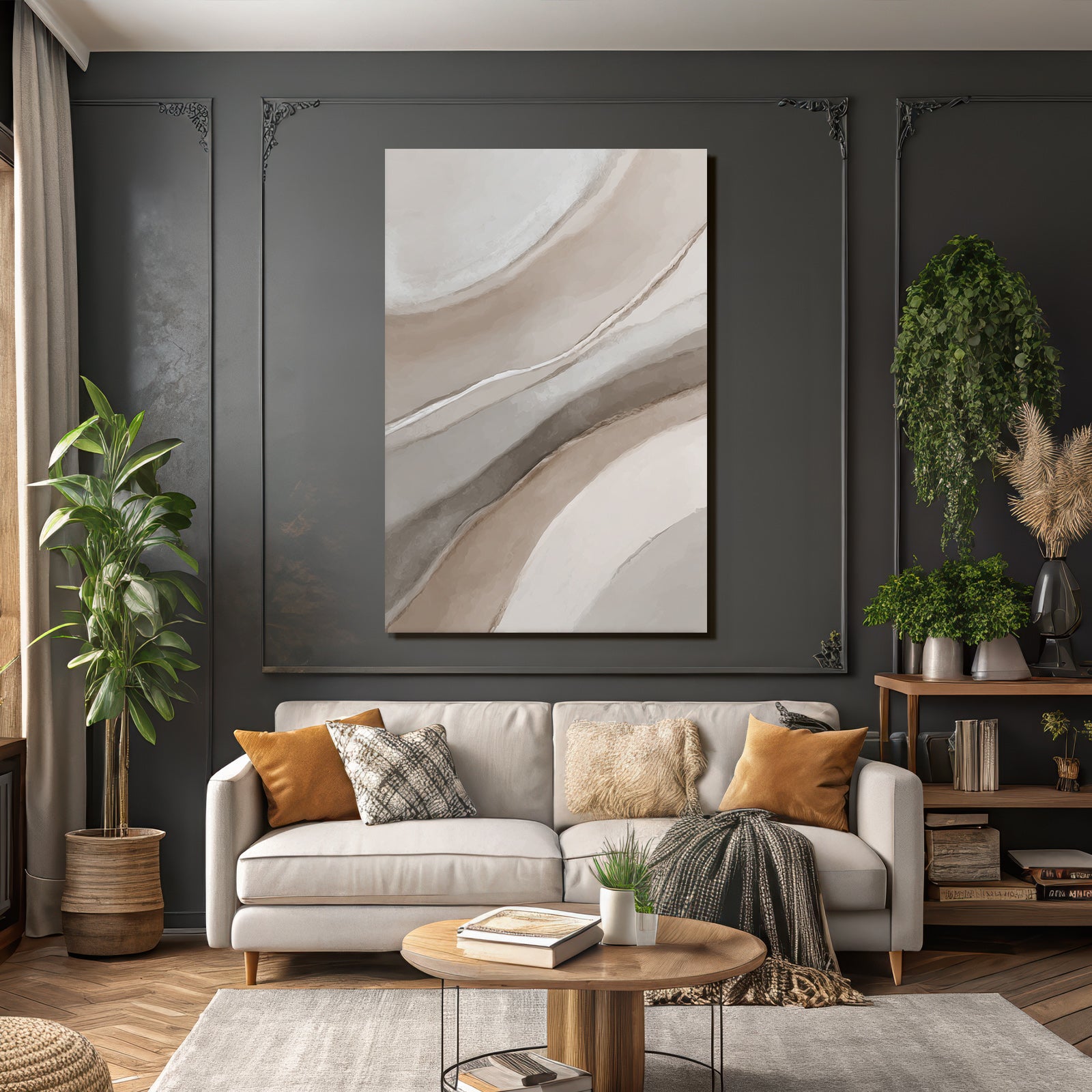 Abstract design Soft curves Neutral colors