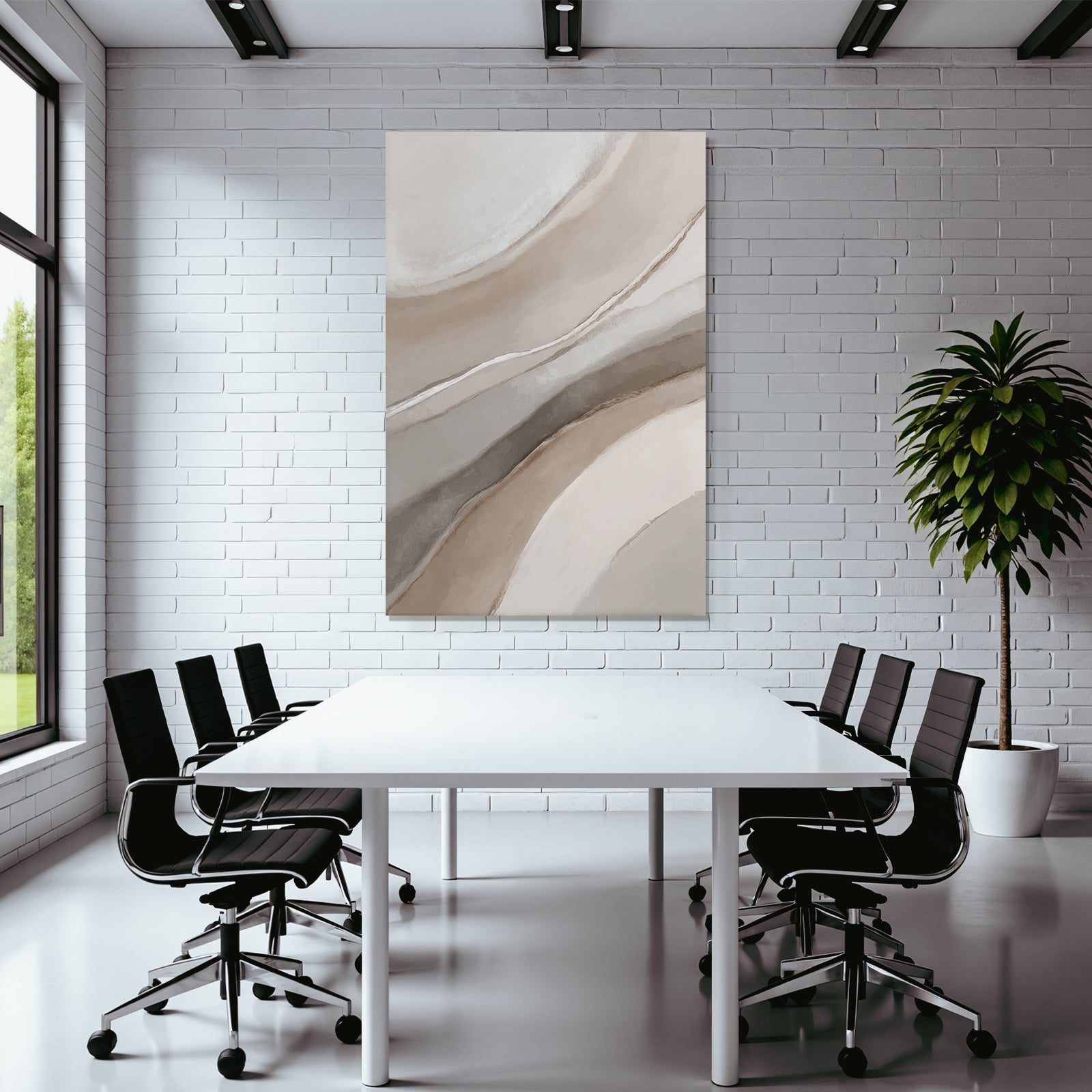 Abstract design Soft curves Neutral colors