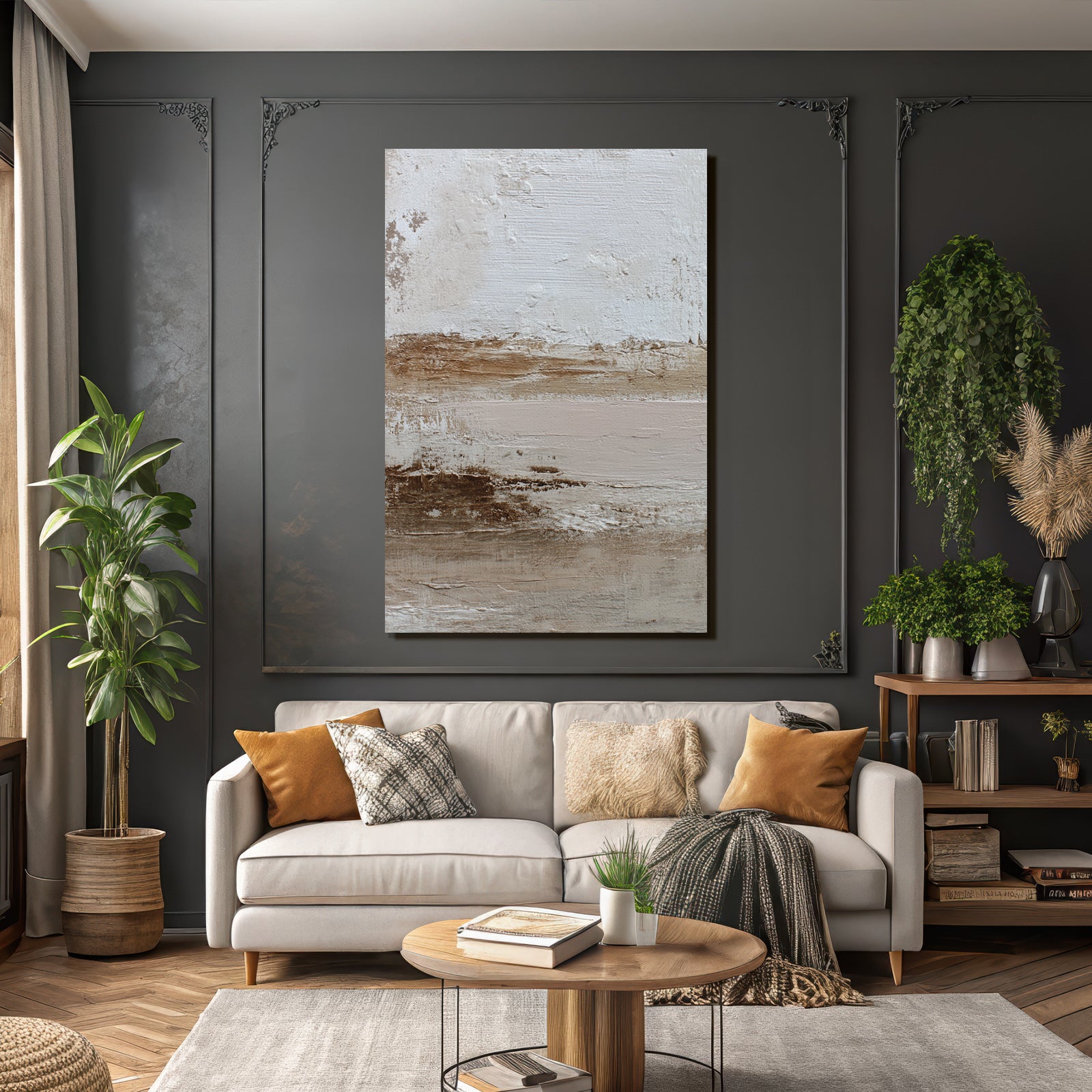 Abstract Art Neutral Colors Structured