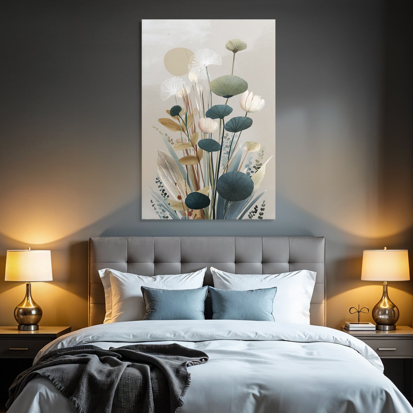 Artistic Representation Of Plants And Flowers Minimalist Style Soft Colors