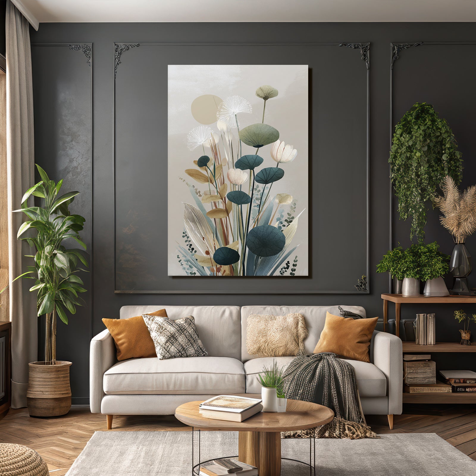 Artistic Representation Of Plants And Flowers Minimalist Style Soft Colors