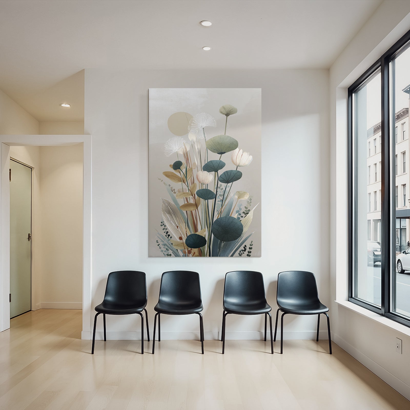 Artistic Representation Of Plants And Flowers Minimalist Style Soft Colors