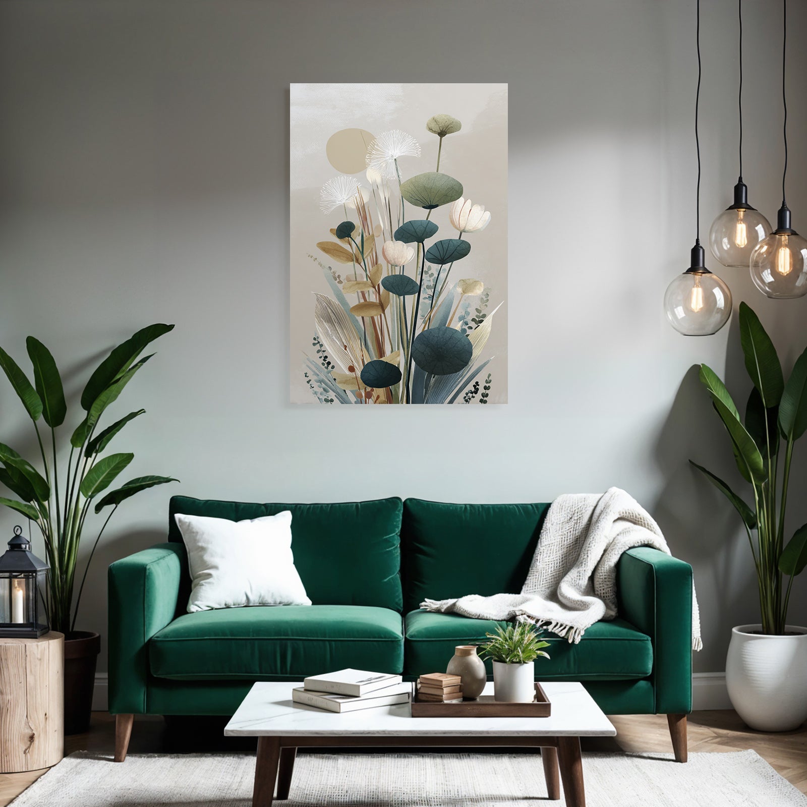 Artistic Representation Of Plants And Flowers Minimalist Style Soft Colors