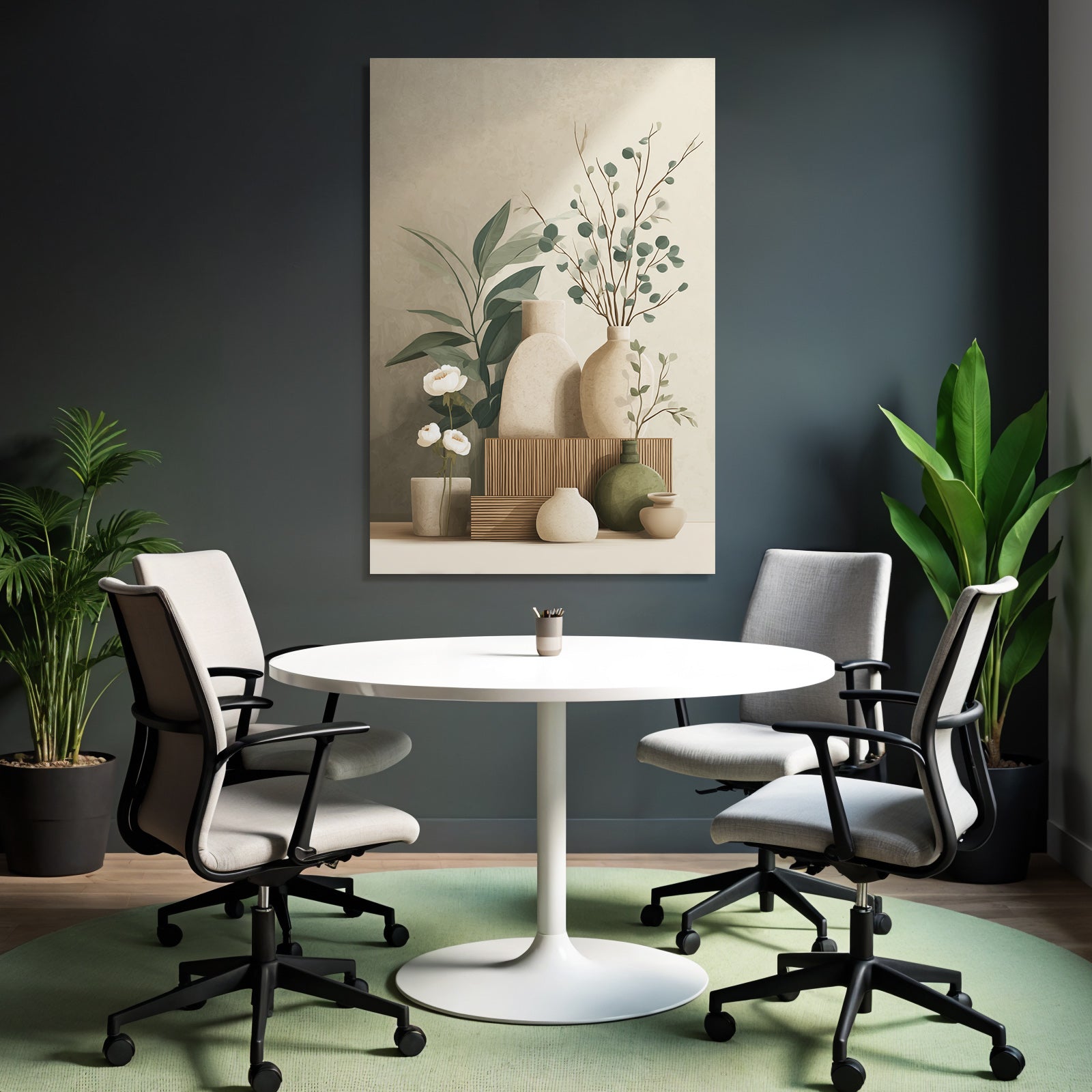Artistic Vases Plants Flowers Minimalistic Arrangement Aspect Ratio