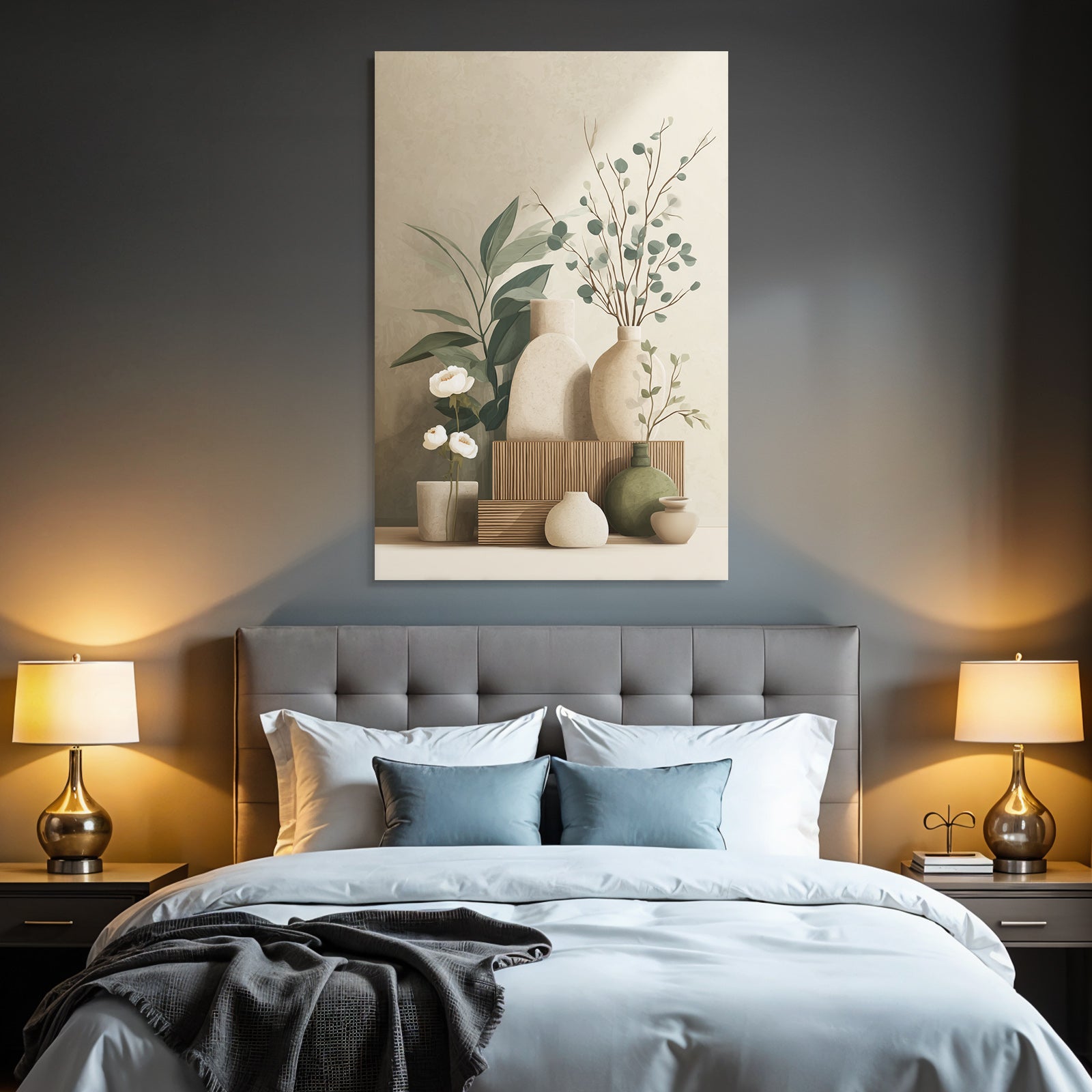 Artistic Vases Plants Flowers Minimalistic Arrangement Aspect Ratio