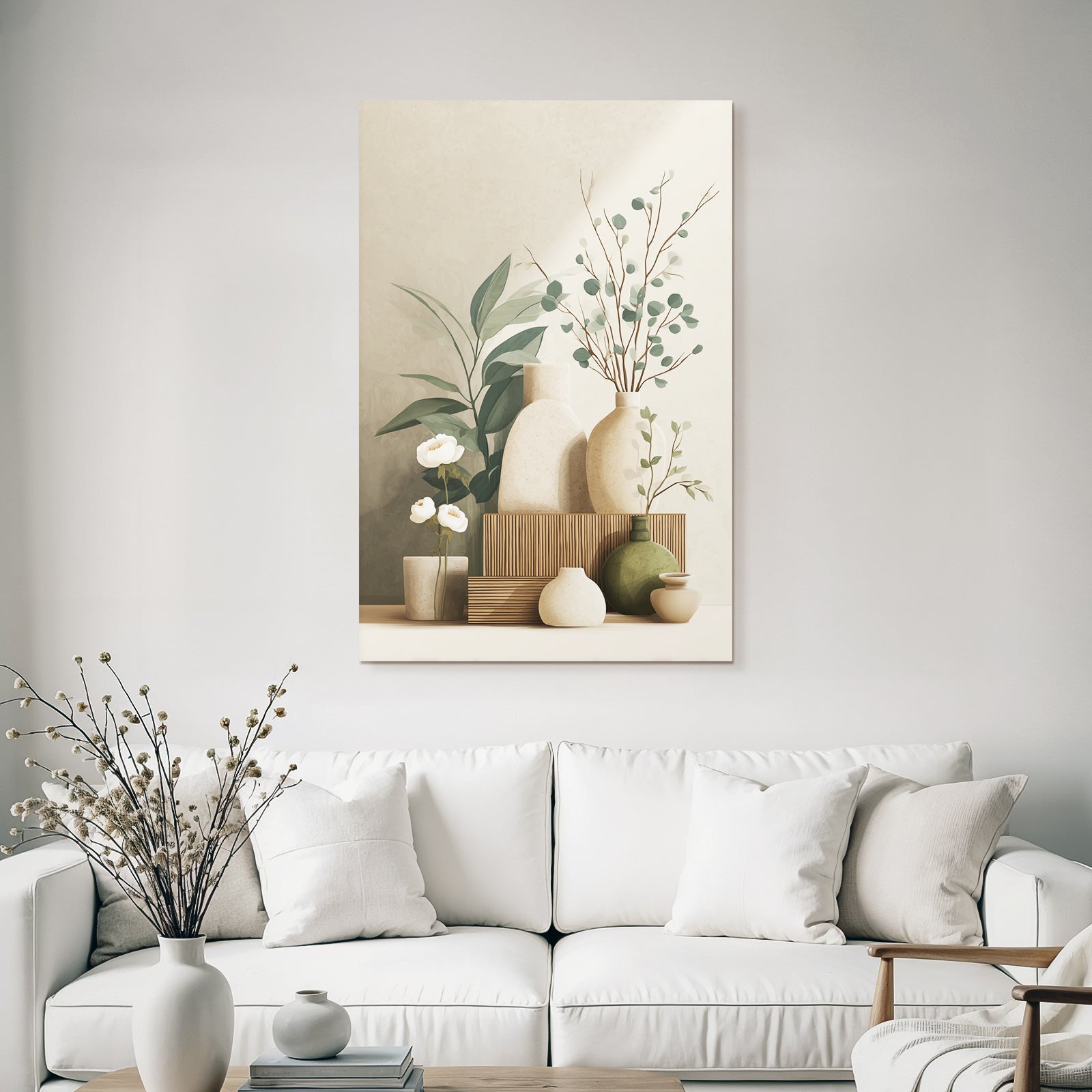 Artistic Vases Plants Flowers Minimalistic Arrangement Aspect Ratio