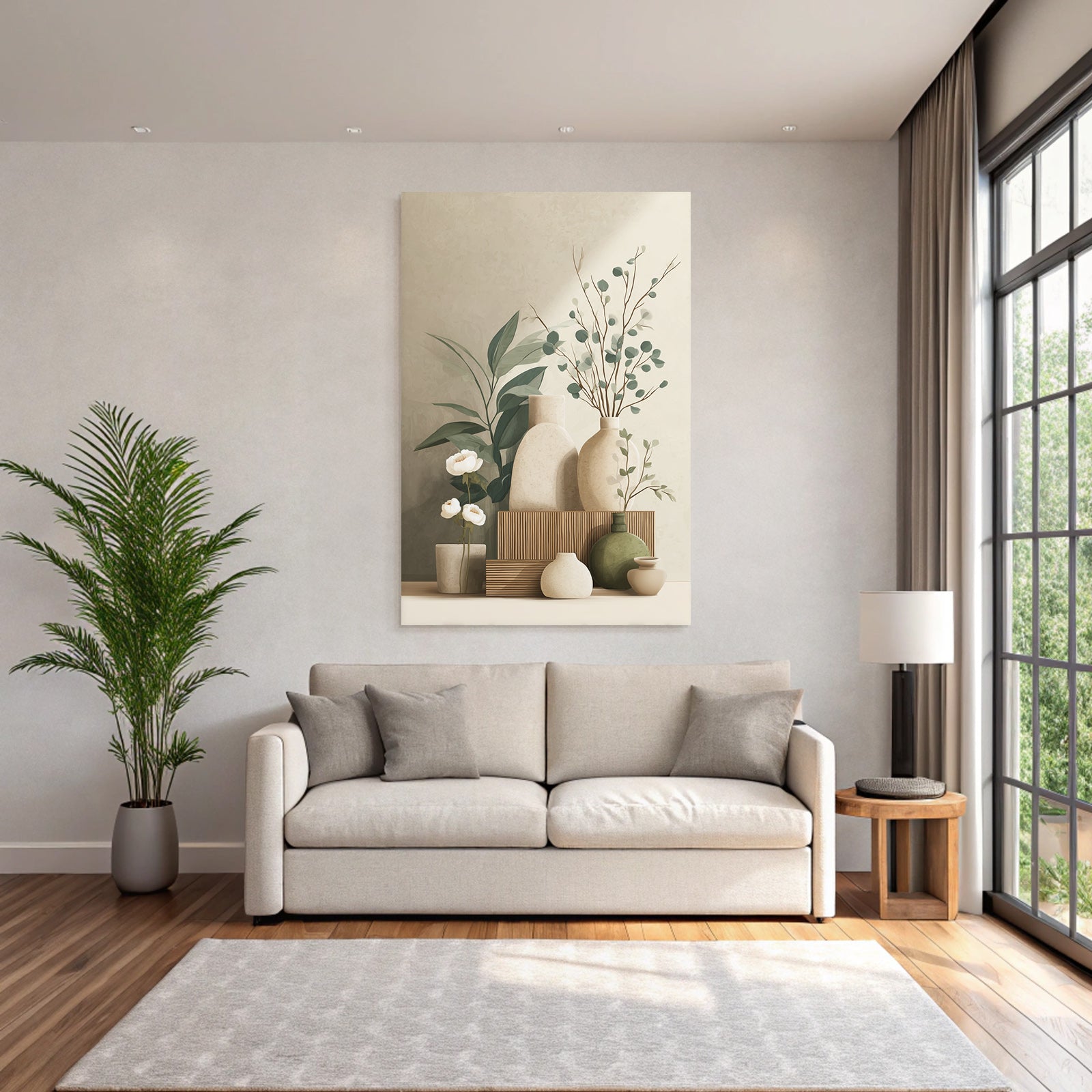 Artistic Vases Plants Flowers Minimalistic Arrangement Aspect Ratio