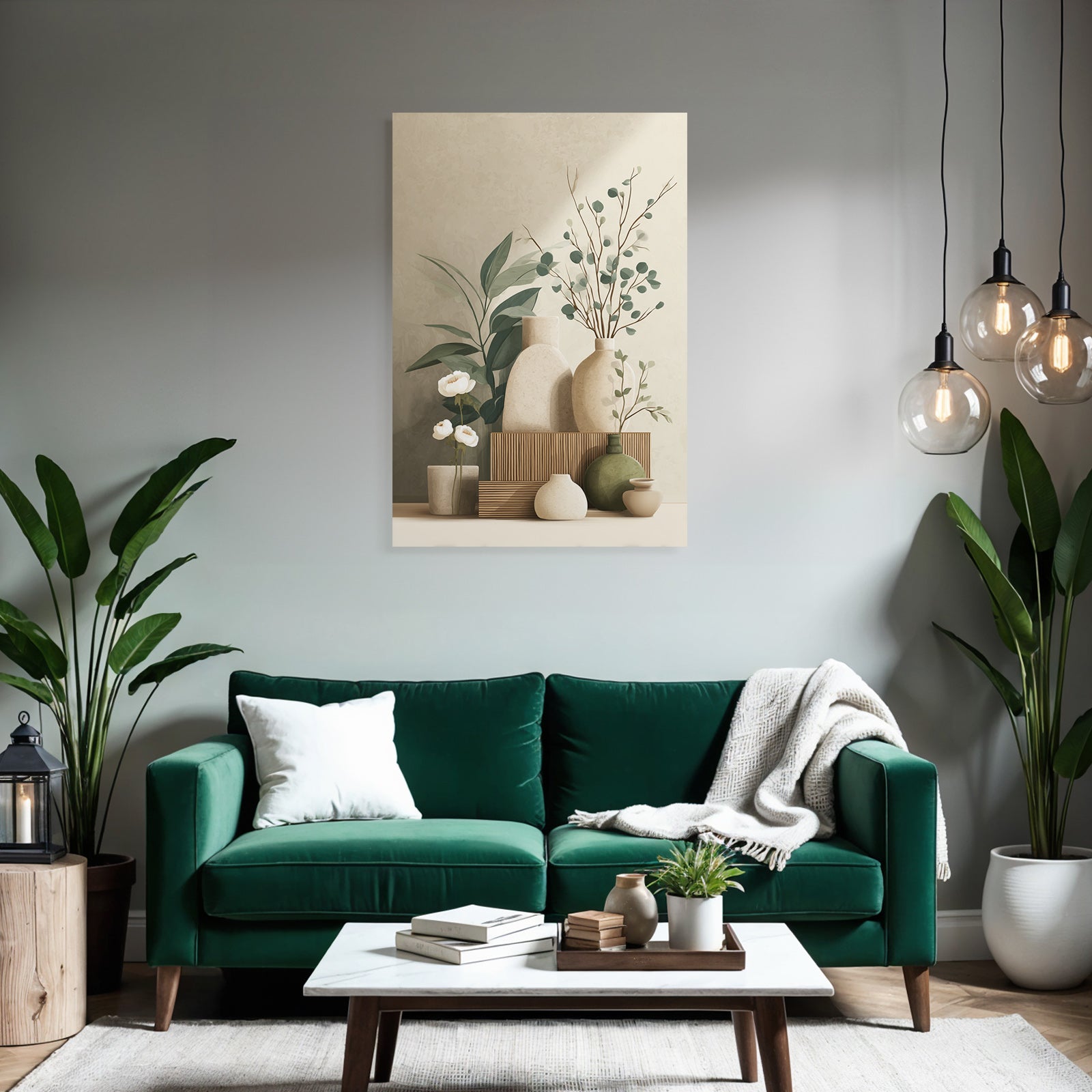 Artistic Vases Plants Flowers Minimalistic Arrangement Aspect Ratio