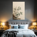 Bamboo Plants Near Water Stylized Illustration Soft Colors Serene Atmosphere
