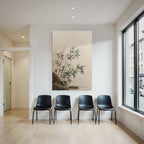 Bamboo Plants Near Water Stylized Illustration Soft Colors Serene Atmosphere