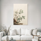 Bamboo Plants Near Water Stylized Illustration Soft Colors Serene Atmosphere