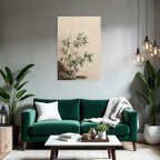 Bamboo Plants Near Water Stylized Illustration Soft Colors Serene Atmosphere