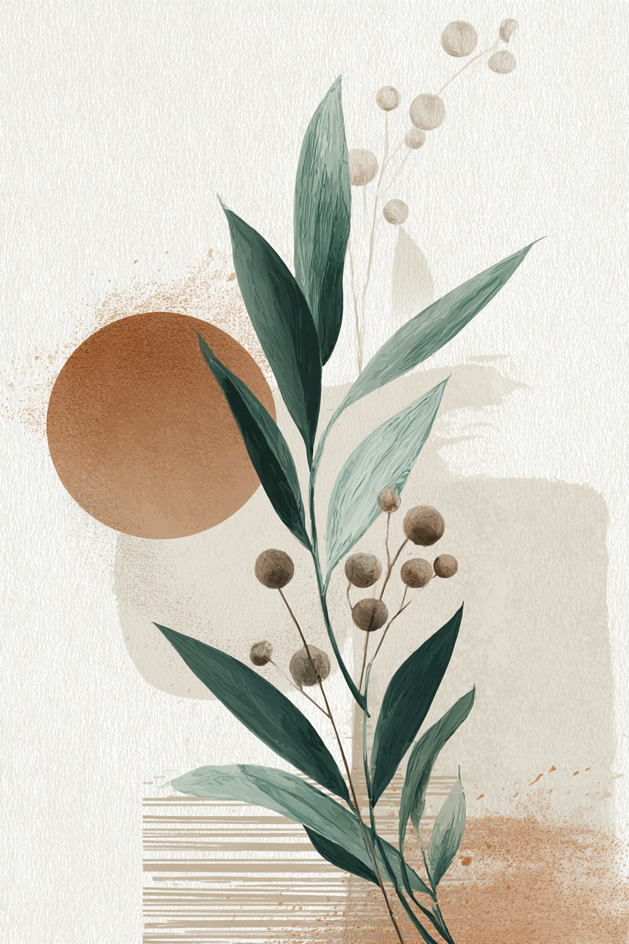 Botanical Graphic Design Neutral Earthy Tones Aspect Ratio | Japandi | Einrichtungsstile