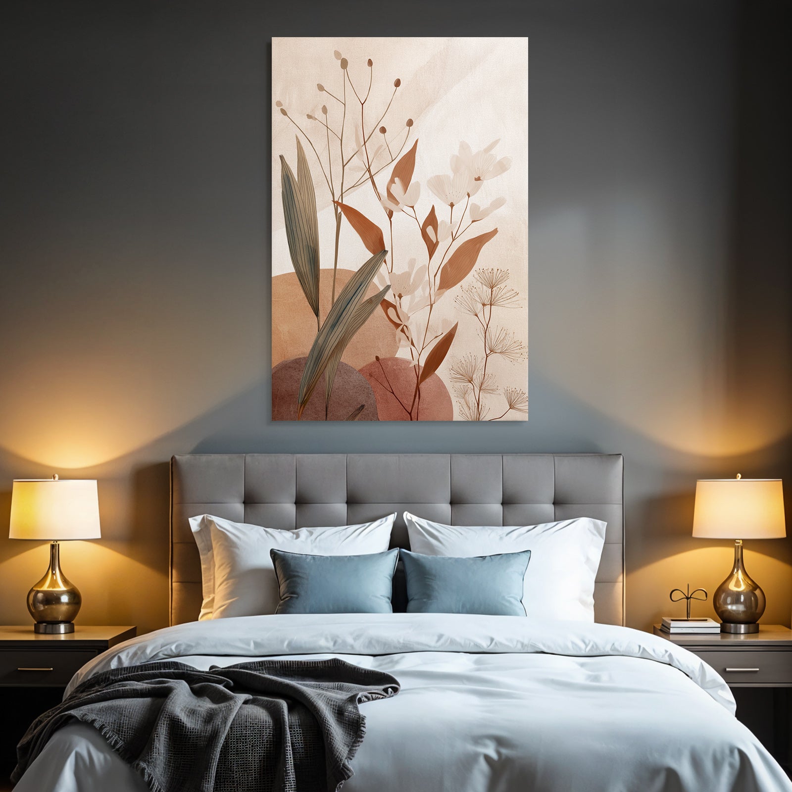 Botanical Illustration Muted Plants Flowers Abstract Texture Aspect Ratio