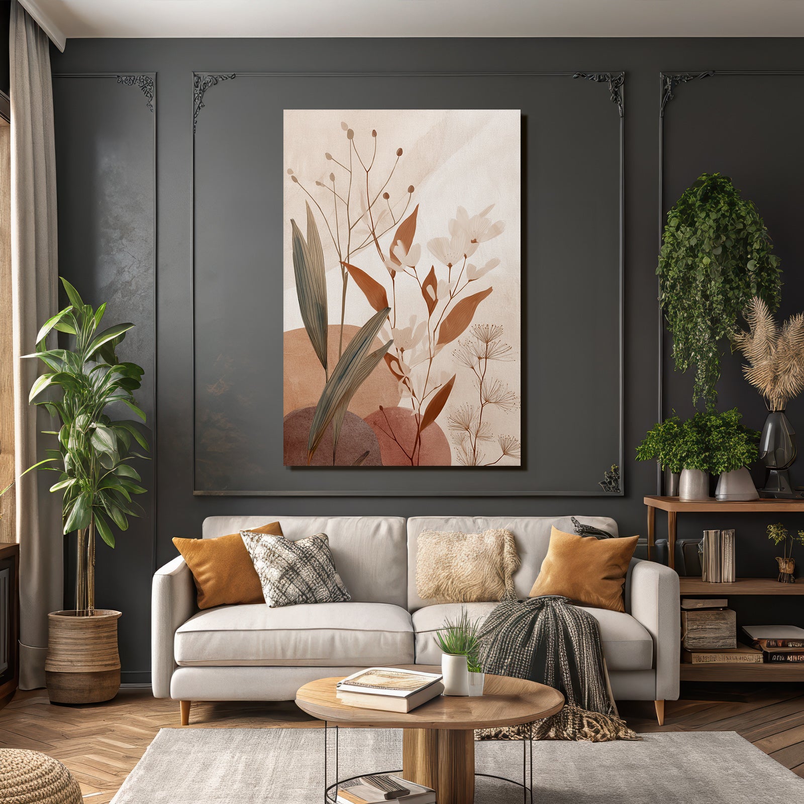 Botanical Illustration Muted Plants Flowers Abstract Texture Aspect Ratio