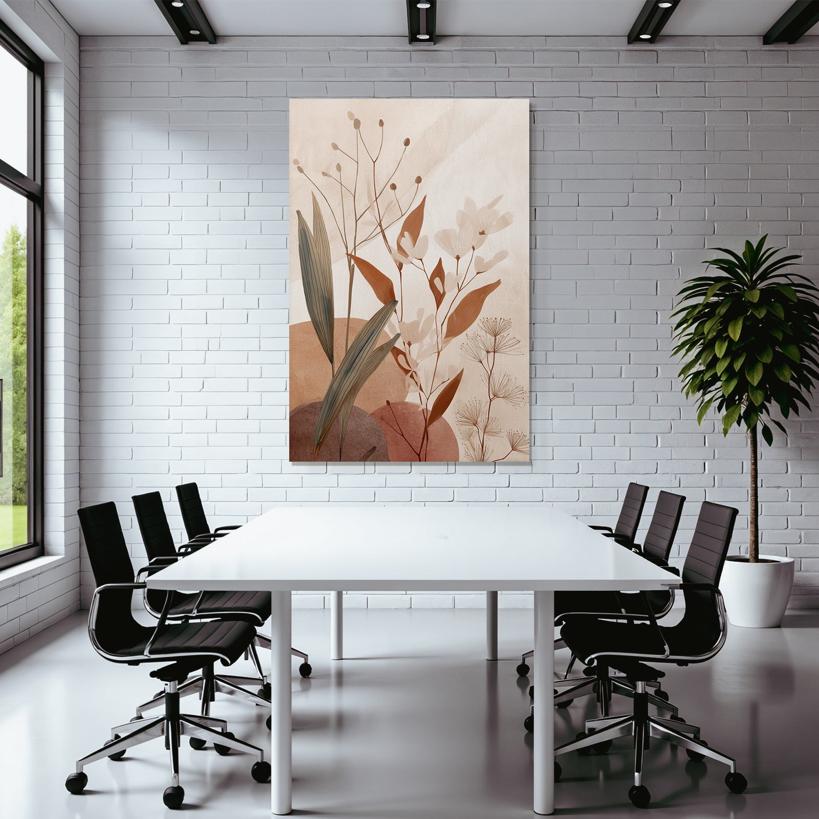 Botanical Illustration Muted Plants Flowers Abstract Texture Aspect Ratio