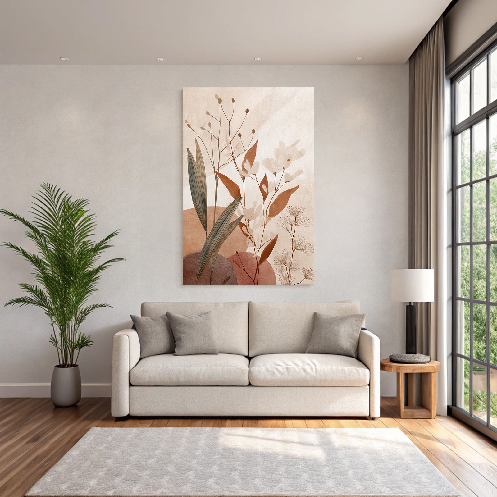 Botanical Illustration Muted Plants Flowers Abstract Texture Aspect Ratio
