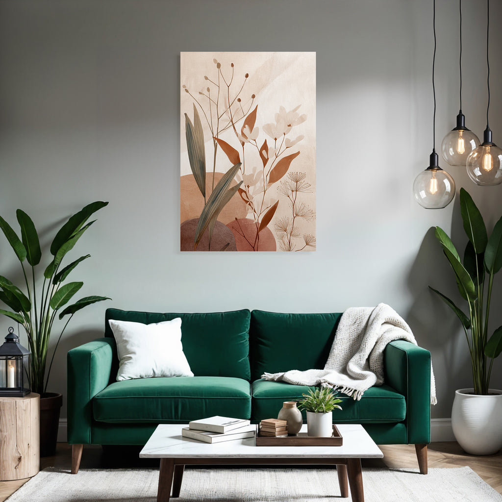 Botanical Illustration Muted Plants Flowers Abstract Texture Aspect Ratio