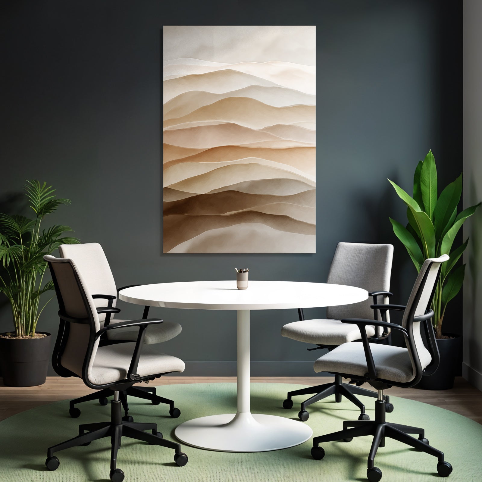 Schichten Wellen Beige Creme