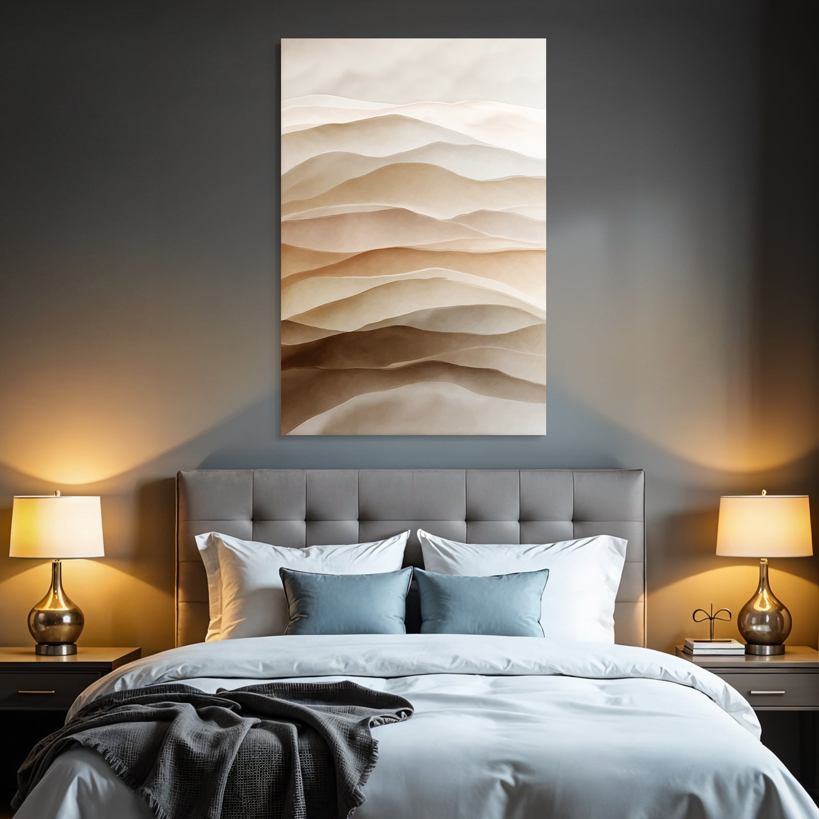 Schichten Wellen Beige Creme