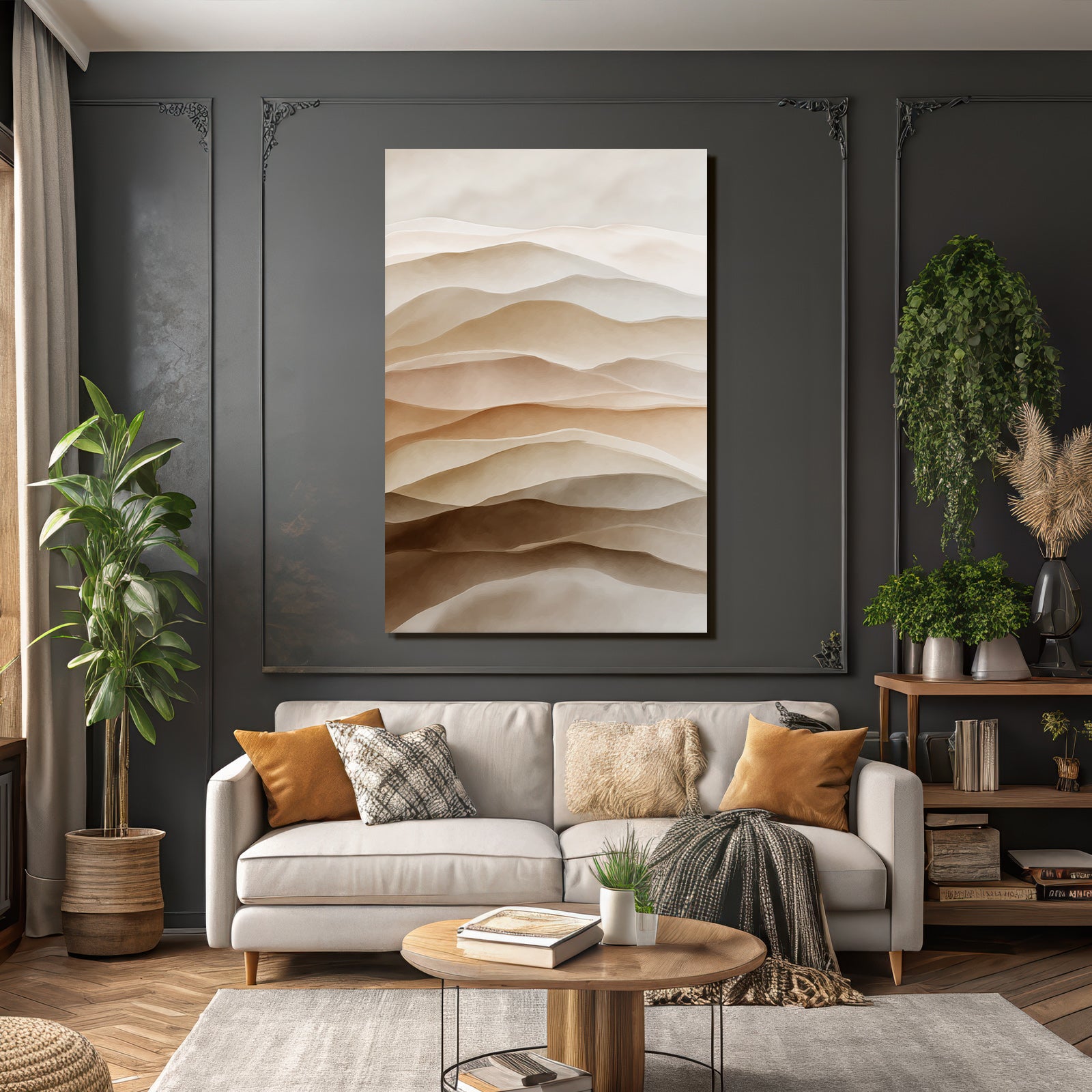 Schichten Wellen Beige Creme