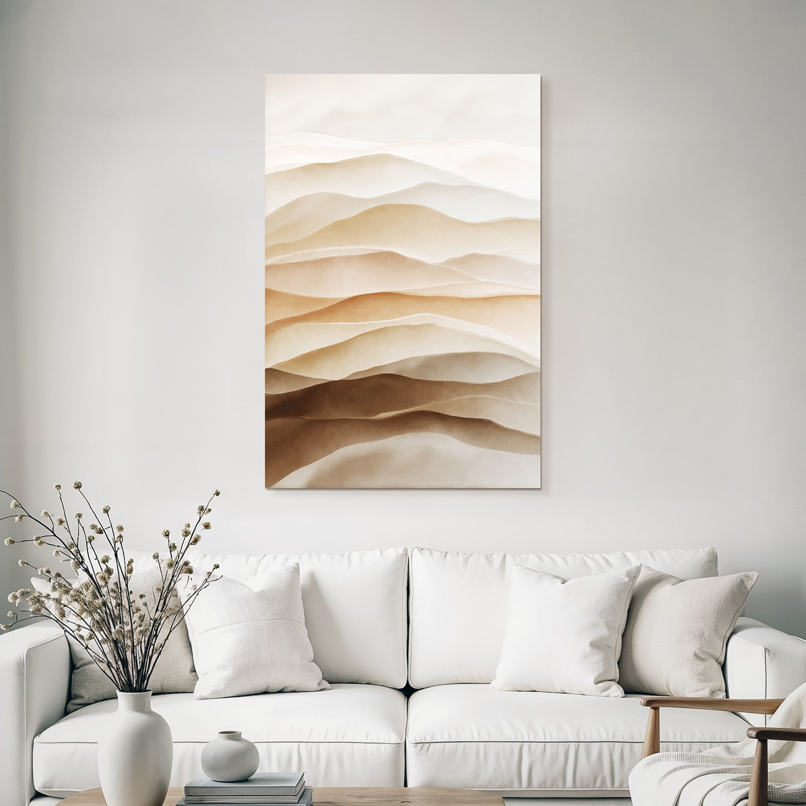 Schichten Wellen Beige Creme